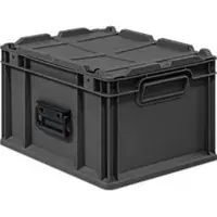 Schäfer Shop Eurokoffer Portable-serie Economy, gesloten, met deksel, kunststof, B 400 x D 300 x H 235 mm, 20 l, antraciet