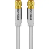 Goobay F (m) - F (m) coaxkabel | 135 dB | koper | recht | verguld | wit | 10 meter