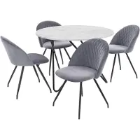 DOMUS Eetset - Tafel & 4 Stoelen - Grijs