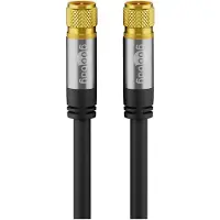 Pro F (m) - F (m) coaxkabel | 135 dB | koper | recht | verguld | zwart | 10 meter