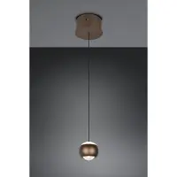 TRIO Led hanglamp Orbit 1-lichts platinum bruin