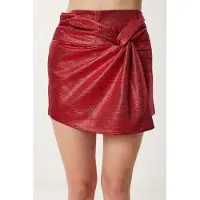 Happiness İstanbul Hoge Taille Mini Rok met Strikdetail