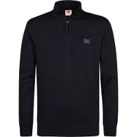 Petrol Industries - Heren Katoenen sweater met korte ritssluiting steelcore - Blauw - Maat L