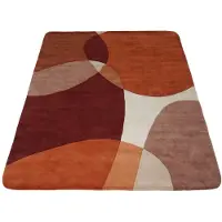 Veer Carpets Vloerkleed abstract /bruin rounded corners 160 x 230 cm