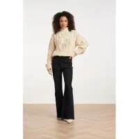 Smashed Lemon Donker indigo flared jeans |