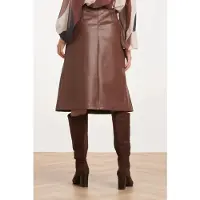 Smashed Lemon Midi rok van faux leather |