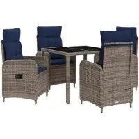 vidaXL Buiten Eettafel Set 5 st poly rattan