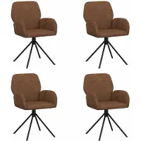 vidaXL - Draaikrukken - 4 - st - Kunst - Suède - Leer - Bruin - 54 - x - 55 - x - 86 - cm