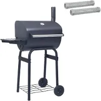 vidaXL Houtskoolbarbecue 75 x 48 x 120 cm zilver