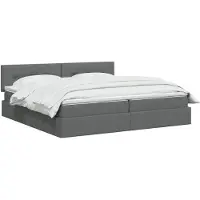 vidaXL Opbergbed met matras Donkergrijs 200 x 200 cm fluweel