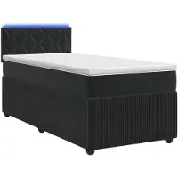 vidaXL Boxspringbed met matras, zwart, 90 x 190 cm, fluweel