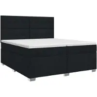 vidaXL Boxspringbed met matras met hoofdeinde Zwart 200 x 200 cm Stof