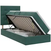 vidaXL Opslag bed met matras Donkergroen 90 x 200 cm Fluweel