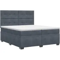 vidaXL Boxspringbed met matras, donkergrijs, 200 x 200 cm, fluweel