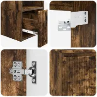 vidaXL Badkamermeubel Set 2 st Gerookt eiken Bewerkt hout