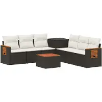 vidaXL Bankstel 8 st Zwart en Crème Wit 55 x 55 x 37 cm