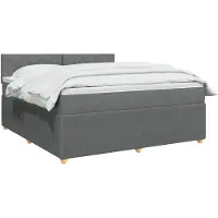 vidaXL Boxspringbed met matras Donkergrijs 140 x 190 cm Stof