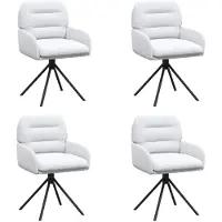 vidaXL Draaikrukken 4 st Kunstleer Wit 59 x 59,5 x 90 cm