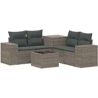 vidaXL Bankstel 6 st Grijs en Donkergrijs 55 x 55 x 37 cm