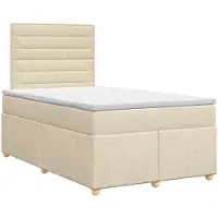 vidaXL Boxspringbed met matras Crèmekleurig 120 x 190 cm Stof
