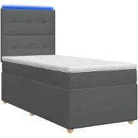 vidaXL Boxspringbed met matras, donkergrijs, 80 x 200 cm, gestoffeerd