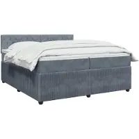 vidaXL Boxspringbed met matras, donkergrijs, 200 x 200 cm, fluweel