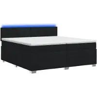 vidaXL Boxspringbed met matras en LED-verlichting, zwart, 200 x 200 cm, gestoffeerd