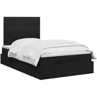 vidaXL Ottoman bed met matras met hoofdeinde Zwart 120 x 190 cm Stof