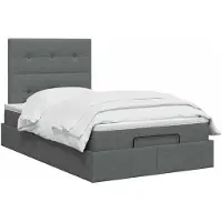 vidaXL Ottoman bed met matras Donkergrijs 120 x 190 cm Stof