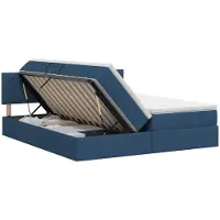 vidaXL Opbergbed met hoofdeinde 2 st Blauw Kunstleer