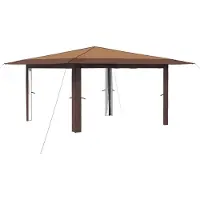 vidaXL Paviljoen zonder zijwanden, 4 x 4 meter, beige en bruin