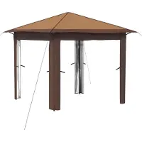 vidaXL Gazebo zonder zijwanden, 2,6 x 2,6 m, beige en bruin