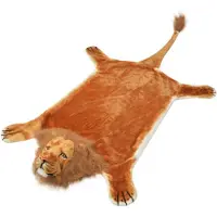 vidaXL Leeuwenvloerkleed pluche 205 cm bruin