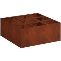 vidaXL Plantenbak Roestkleurig 100 x 100 x 50 cm weervast staal