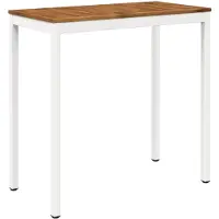 vidaXL Tuin Bar Tafel Natuurlijk en Wit 108,5 x 55 x 105 cm