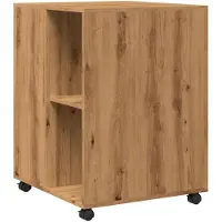 vidaXL Bijzettafel met wieltjes 55x60x78 cm hout artisanaal eikenkleur