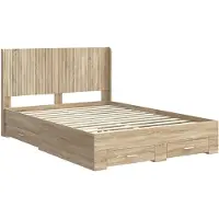 vidaXL bedframe met opbergruimte en hoofdeinde, Sonoma-eikenhout