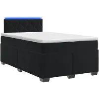 vidaXL Boxspringbed met matras en LED-verlichting, zwart, 120 x 200 cm, fluweel