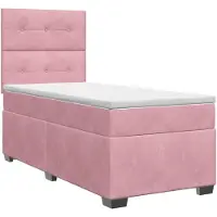 vidaXL Boxspringbed met matras Roze 100 x 200 cm Fluweel