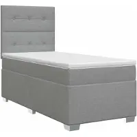 vidaXL Boxspringbed met matras Lichtgrijs 90 x 200 cm Stof
