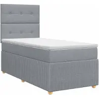 vidaXL Boxspringbed met matras Lichtgrijs 90 x 190 cm Stof