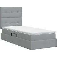vidaXL Opslag bed met matras met opslag Lichtgrijs 100 x 200 cm Stof