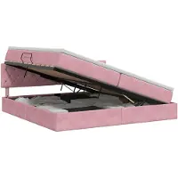 vidaXL Opbergbed met hoofdeinde Roze 200 x 200 cm Fluweel