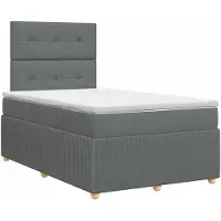 vidaXL Boxspringbed met matras Donkergrijs 120 x 200 cm Stof