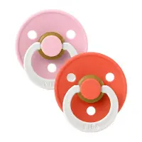 BIBS Fopspeen Colour Glow Baby Pink/Tango 0-6mnd 2st
