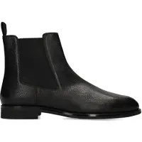Manfield Zwarte leren chelsea boots | Maat 40