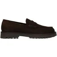 Manfield Bruine chunky suède loafers | Maat 46