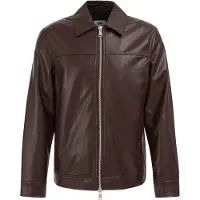 We fashion - Heren jack van imitatieleer - Regular fit - Donkerbruin - Viscose - Maat: S