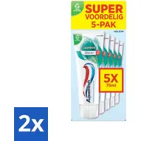 Aquafresh 2 x Tandpasta Coolmint - Fris en Beschermend - Voordeelverpakking - 5 tubes - Tandpasta - Tandenpoetsen - Frisse Adem - Gaatjes Bescherming - Fluoride