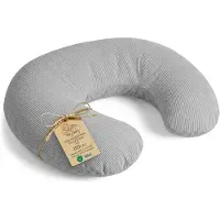 Totsy Baby Voedingskussen baby Premium 150 cm C-vorm borstvoedingskussen Nursing Pillow – afneembare Corduroy hoes ergonomisch wasbaar pasgeboren zacht ademend – OEKO-TEX gecertificeerd Lichtgrijs